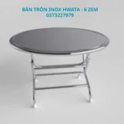 Bàn tròn inox Hwata Rộng 1m2 - 6 Zem