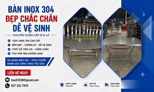 Bàn Inox 304 Đẹp Chắc Chắn Dễ Vệ Sinh