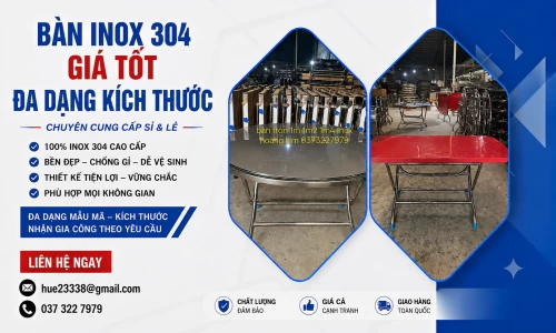 Bàn Inox 304 Giá Tốt Đa Dạng Kích Thước