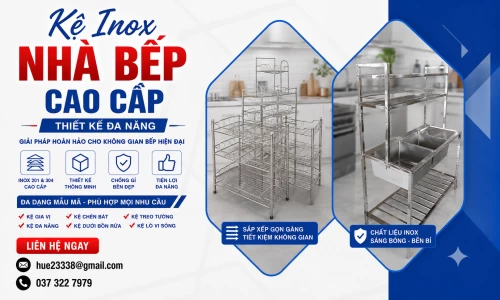 Kệ Inox Nhà Bếp Gọn Đẹp Tối Ưu Diện Tích
